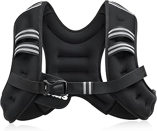 ZELUS Weighted Vest, 6lb/8lb/12lb/16lb/20lb/25lb/30lb Weight Vest with Reflective Stripe for Workout, Strength Training, R...